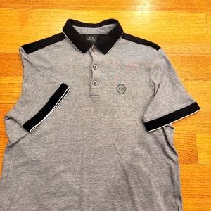 Armani Exchange Men's polo sizeL.Small L like M.Gray and black.Made in Cambodia